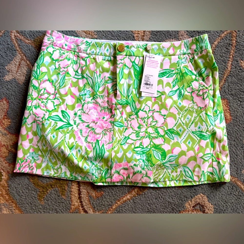 NWT Lilly Pulitzer Colette Knit Skort size 10 Fauna Green Lime feeling good new - Picture 1 of 2
